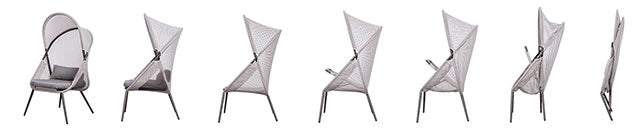 Alverta Foldable Chair Grey & Black (2/Ctn)
