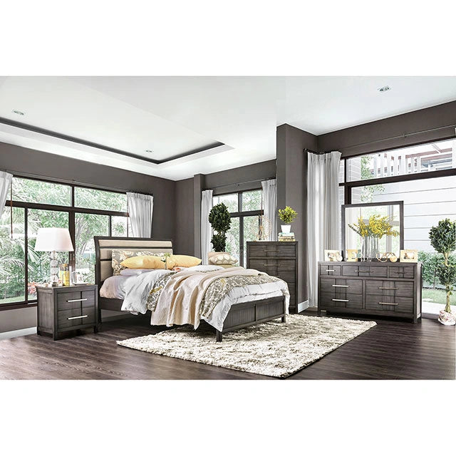Berenice Espresso Night Stand White, Gray, & Espresso