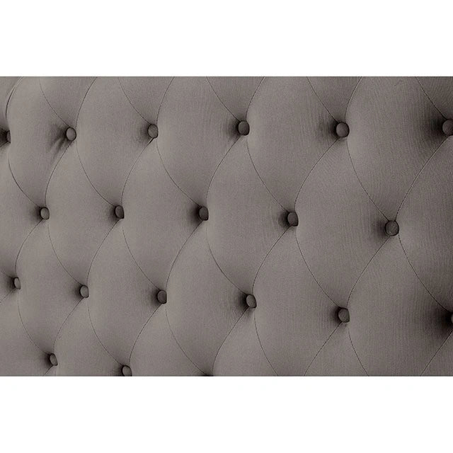 Cayla Cal.King, E.King, & Queen Bed Silver & Grey