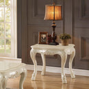Acme Chantelle End Table with Marble Top in Pearl White 83542 - Ace Furniture and Decor