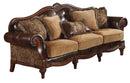 Acme Dreena Traditional Bonded Leather and Chenille Sofa 05495 - Ace Furniture and Decor