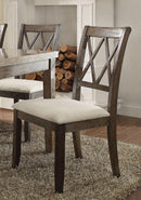 Acme Furniture Claudia Side Chair in Beige and Brown (Set of 2) 71717 - Ace Furniture and Decor