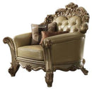 Acme Vendome Chair w/ 2 Pillows in Gold Patina 53002 - Ace Furniture and Decor