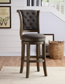 Glison Charcoal Fabric & Walnut Counter Height Chair (1Pc) - Ace Furniture and Decor