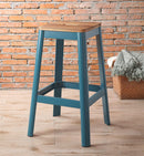 Jacotte Natural & Teal Bar Stool (1Pc) - Ace Furniture and Decor
