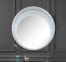 Nysa Mirrored & Faux Crystals Wall Decor (LED) - Ace Furniture and Decor