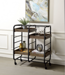 Vorrik Black & Walnut Serving Cart - Ace Furniture and Decor