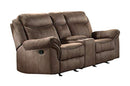 Aram Double Glider Reclining Loveseat in Dark Brown 8206NF-2 - Ace Furniture and Decor