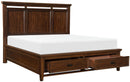 Frazier Queen Upholstered Storage Platform Bed in Dark Cherry 1649-1* - Ace Furniture and Decor