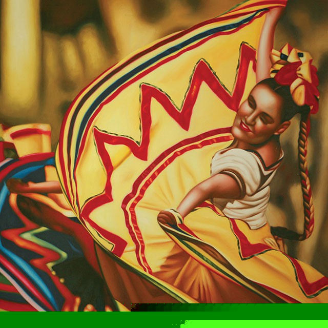 Danza Folklorica Printed Canvas Painting