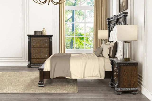 Promenade E.King & Queen Bed Brown & White