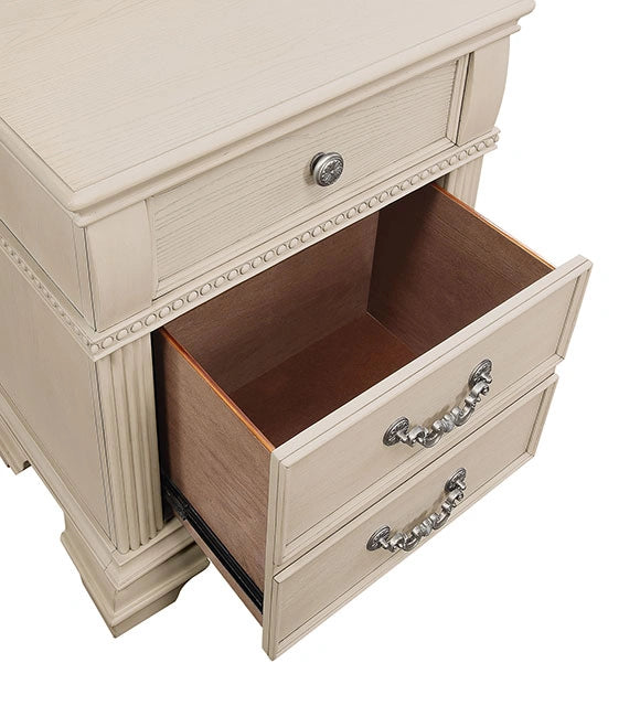 Pamphilos 4 & 5 Piece Queen Bedroom Set Gray & White